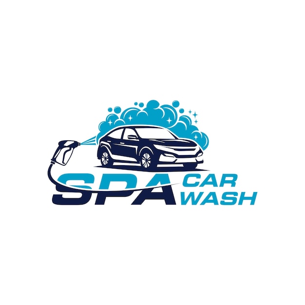 Vector de diseño de logotipo de lavado de autos spa