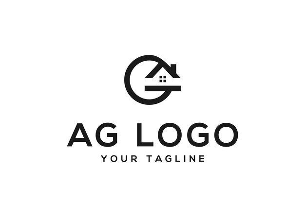 Vector de diseño de logotipo de letra AG AG