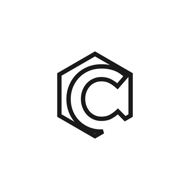 Vector de diseño de logotipo de la letra C con forma universal e idea creativa