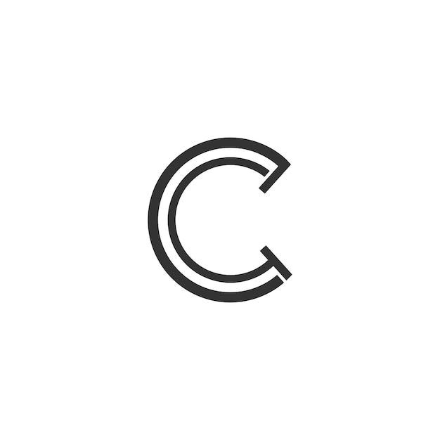 Vector de diseño del logotipo de la letra C con ilustración nueva idea