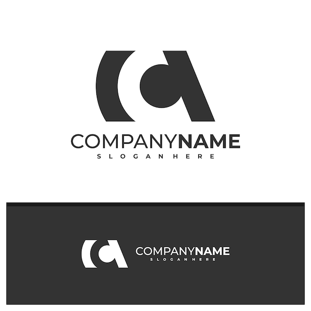 Vector de diseño de logotipo de letra CA Ilustración de plantilla de conceptos de logotipo de CA creativo