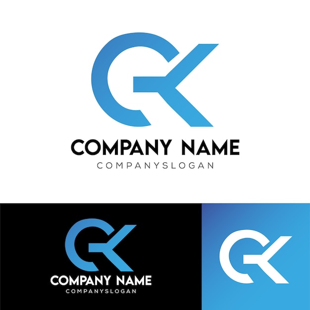Vector de diseño del logotipo de la letra CK