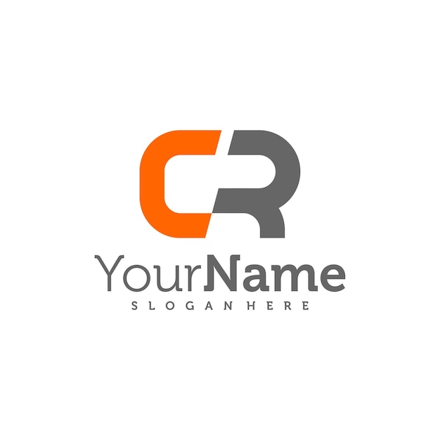 Vector de diseño de logotipo de letra CR moderna plantilla de conceptos de logotipo CR creativos
