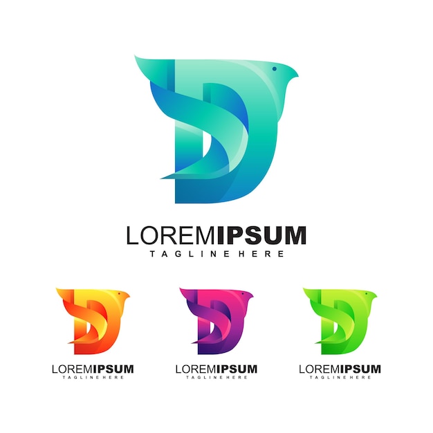 Vector de diseño de logotipo letra D