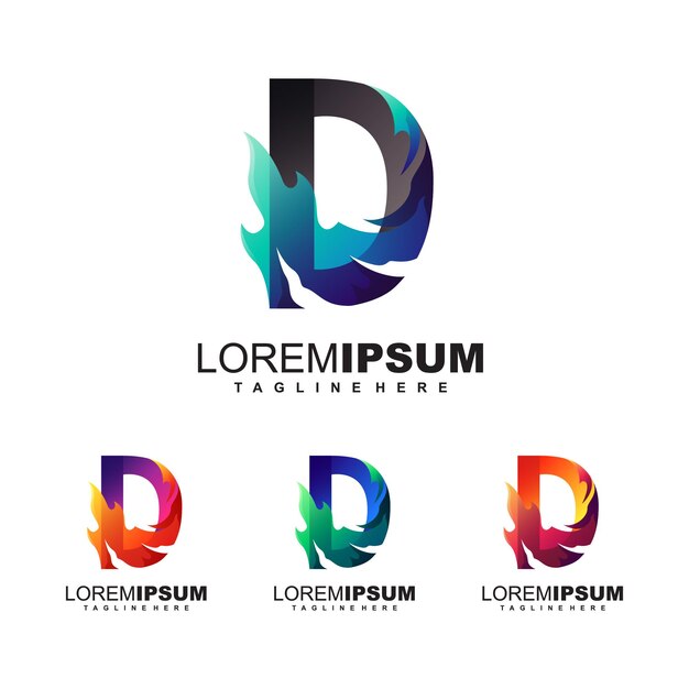 Vector vector de diseño de logotipo letra d