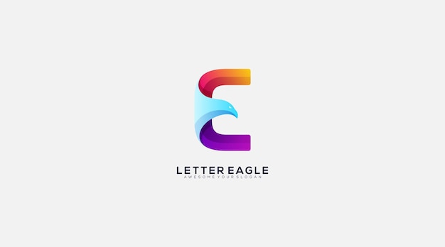vector de diseño de logotipo de letra E águila