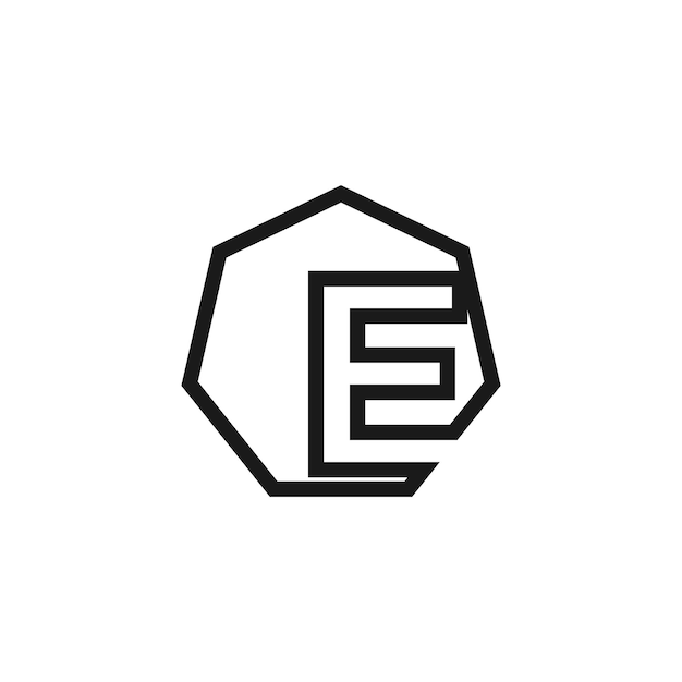 Vector de diseño de logotipo de la letra E con forma universal e idea creativa
