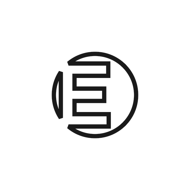 Vector de diseño de logotipo de la letra E con forma universal e idea creativa