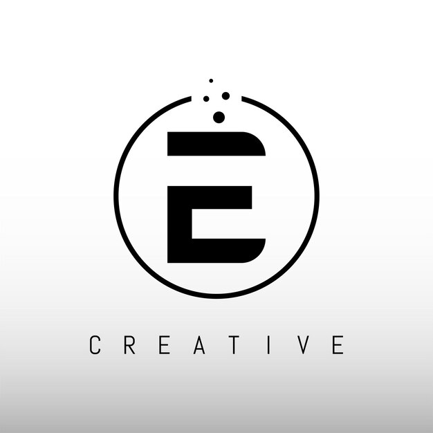 Vector de diseño de logotipo de la letra E inicial plantilla de diseño de letra E con puntos
