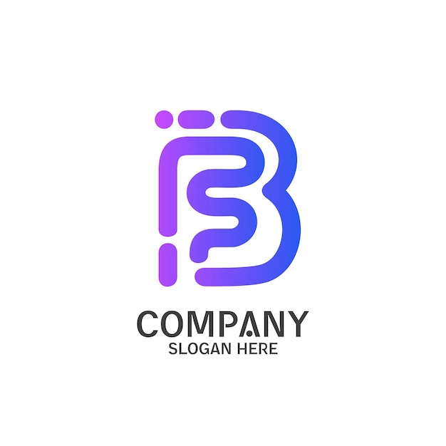 Vector de diseño de logotipo letra f y b