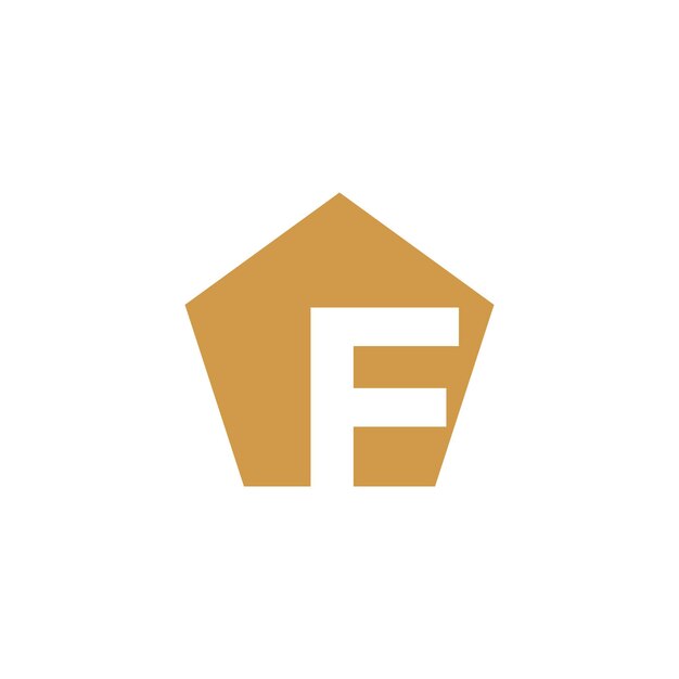 Vector de diseño de logotipo de la letra F con forma universal e idea creativa