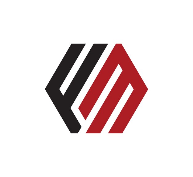 Vector de diseño del logotipo de la letra FM