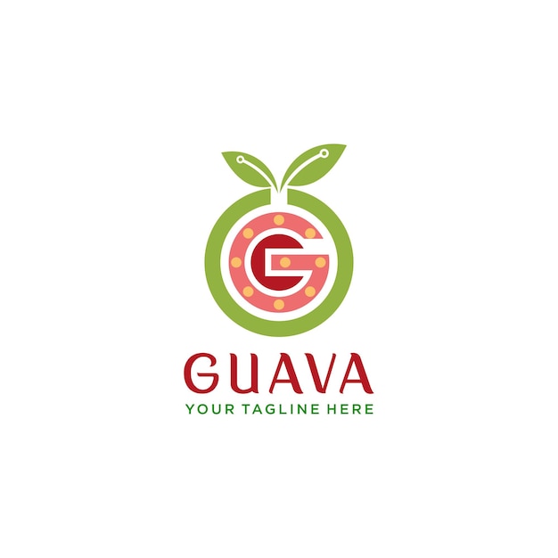 Vector de diseño de logotipo de letra g guayaba