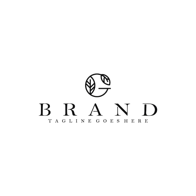 Vector de diseño del logotipo de la letra g y las hojas
