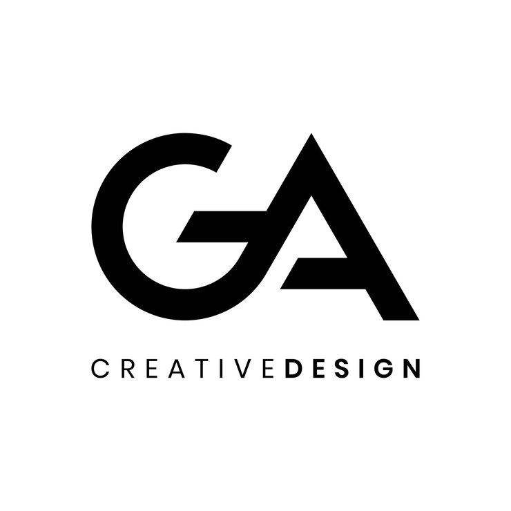 Vector vector de diseño de logotipo de letra geométrica moderna ga para una empresa de negocios
