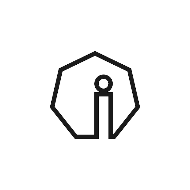 Vector de diseño de logotipo de letra I con forma universal e idea creativa
