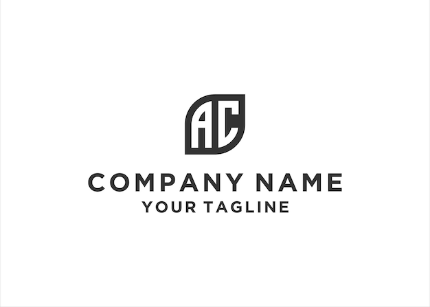 Vector de diseño de logotipo de letra inicial AC