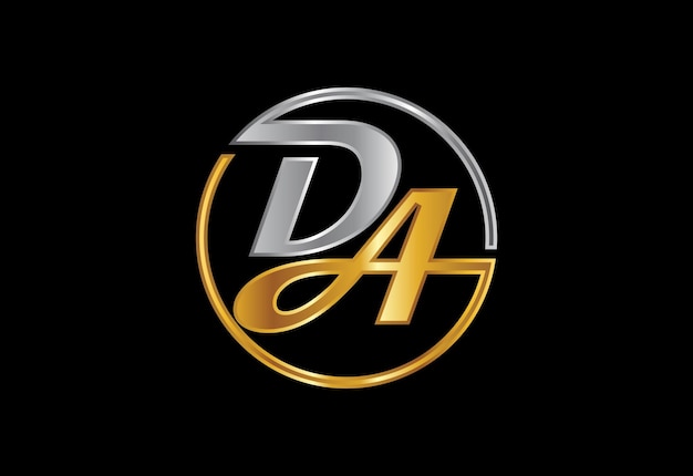 Vector de diseño de logotipo de letra inicial DA. Símbolo gráfico del alfabeto para la identidad empresarial corporativa