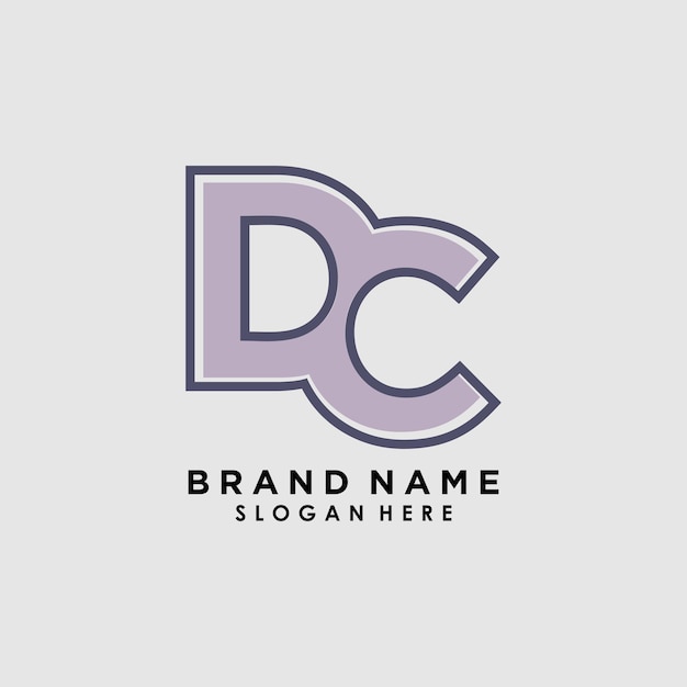 Vector de diseño de logotipo de letra inicial dc con concepto creativo