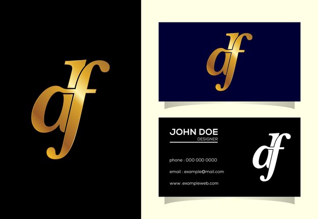 Vector de diseño de logotipo de letra inicial DF. Símbolo gráfico del alfabeto para la identidad empresarial corporativa