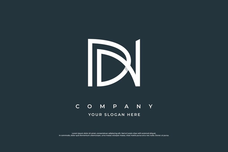 Vector de diseño de logotipo de letra inicial DN