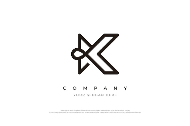 Vector de diseño del logotipo de la letra inicial K