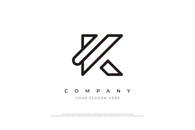 Vector de diseño del logotipo de la letra inicial K