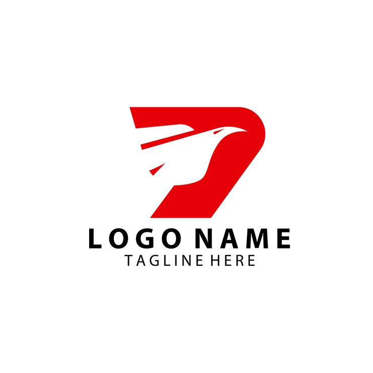 Vector vector de diseño del logotipo de la letra inicial p del águila