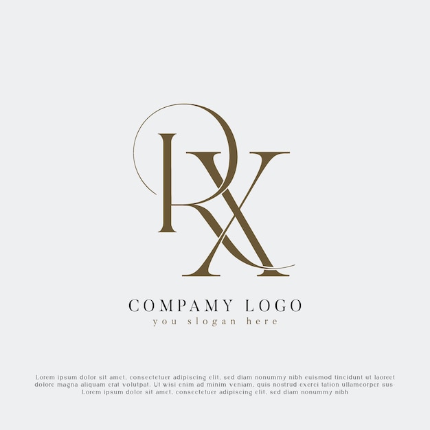 Vector de diseño del logotipo de la letra inicial RX XR