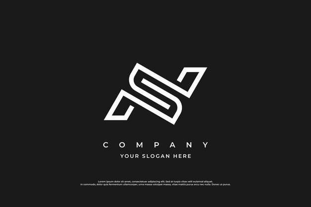 Vector de diseño de logotipo de letra inicial SN o NS