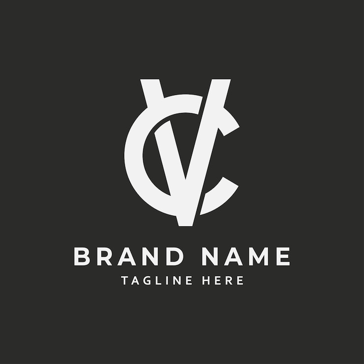 Vector vector de diseño de logotipo de letra inicial vc