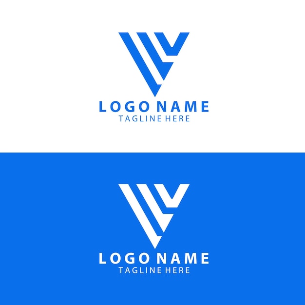 Vector de diseño del logotipo de la letra inicial VVV