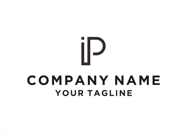 Vector de diseño de logotipo de letra IP PI