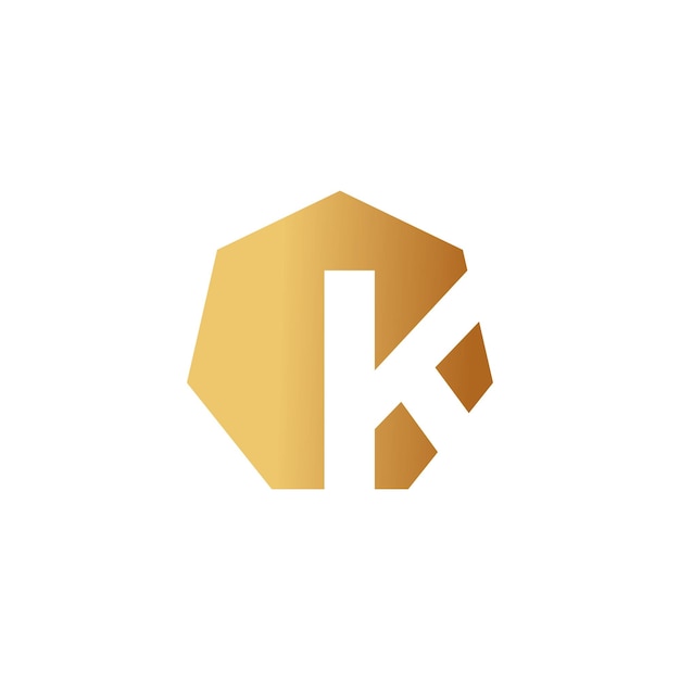 Vector de diseño de logotipo de la letra K con forma universal e icono de idea creativa