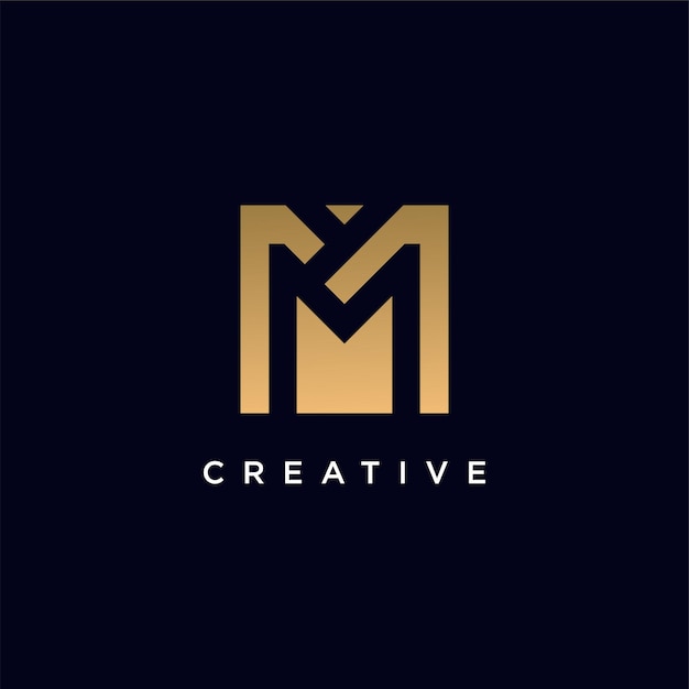 Vector de diseño de logotipo de letra M con concepto de idea creativa moderna