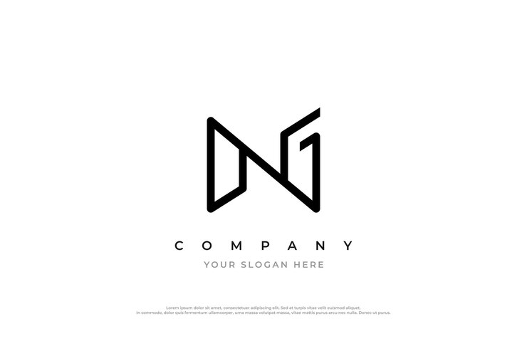 Vector de diseño de logotipo de letra mínima NG