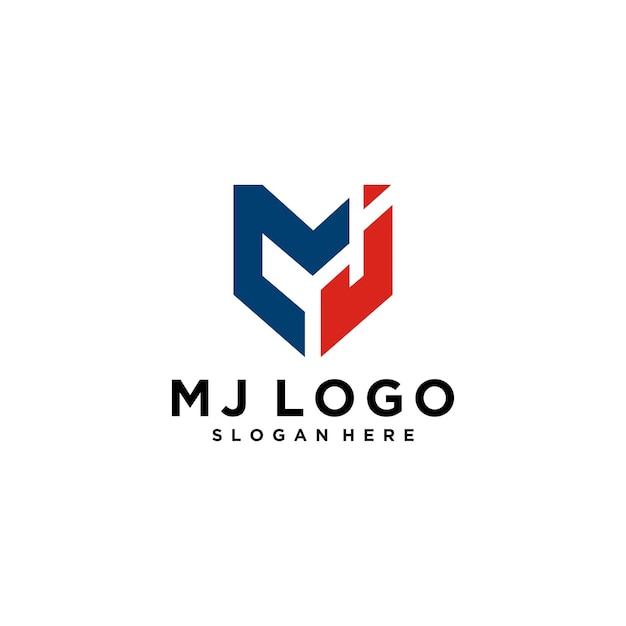 Vector de diseño de logotipo letra MJ