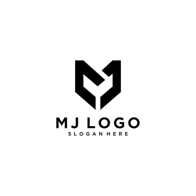 Vector de diseño de logotipo letra MJ