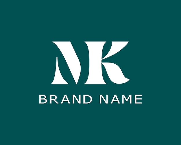 Vector de diseño de logotipo de letra mk moderno