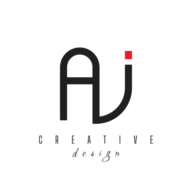 Vector vector de diseño de logotipo de letra moderna creativa aj letra abstracta aj forma infinita ilustración negra