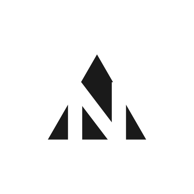 Vector de diseño de logotipo de letra N con forma universal e icono de idea creativa