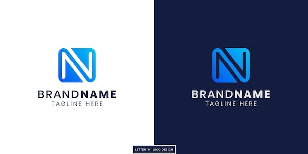 Vector de diseño de logotipo de letra N minimalista, logotipo de n mínimo y monograma, logotipo de icono de letra del alfabeto N