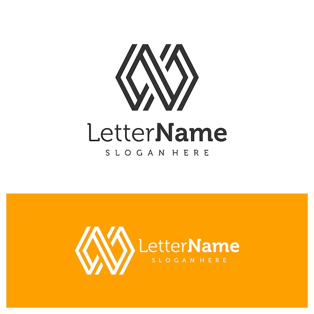 Vector de diseño de logotipo de la letra NW Creative Initial NW plantilla de conceptos de logotipo