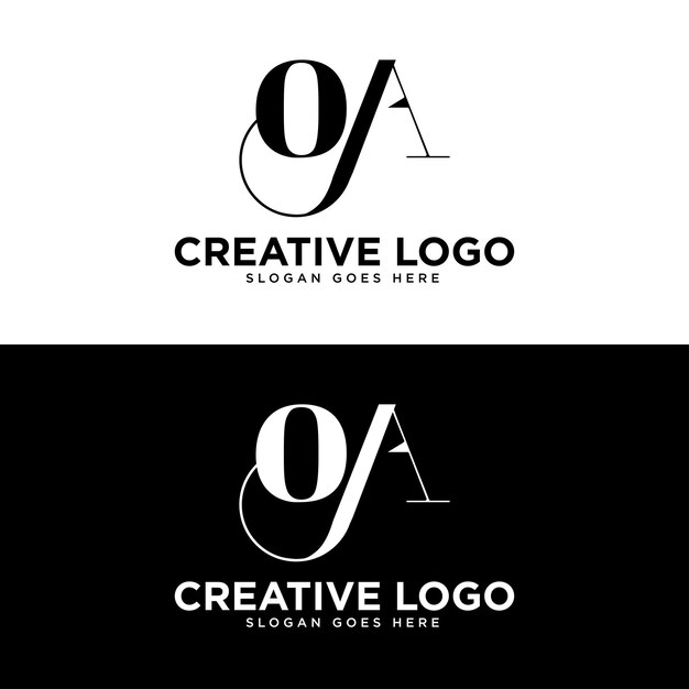 Vector de diseño de logotipo de letra OA