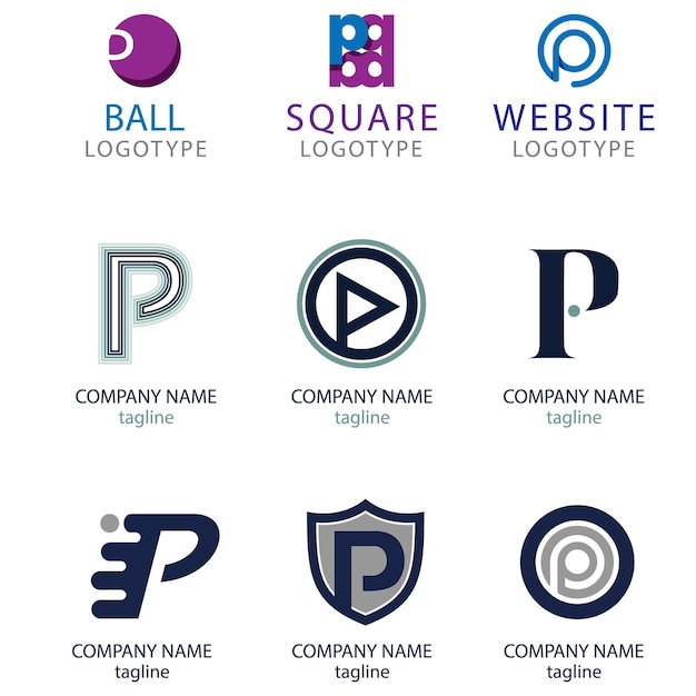 Vector de diseño del logotipo de la letra p monograma abstracto