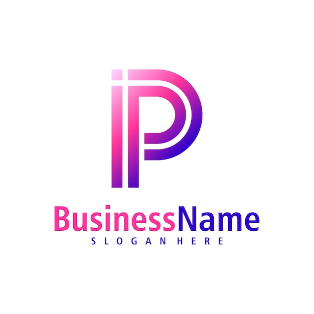 Vector de diseño de logotipo de la letra P Template de conceptos de logotipo Creative Initial P