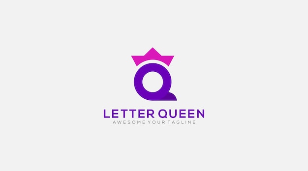 Vector de diseño de logotipo de letra Q reina moderna