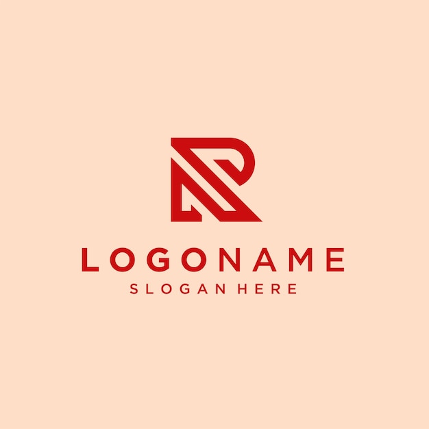 vector de diseño de logotipo de letra R abstracto simple