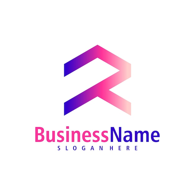Vector de diseño de logotipo de la letra R Template de conceptos de logotipo Creative Initial R