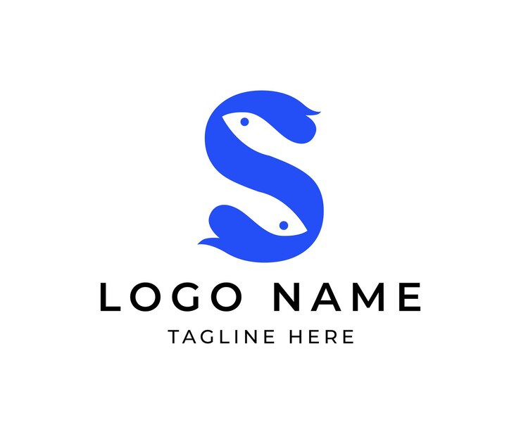 Vector de diseño del logotipo de la letra S Fish